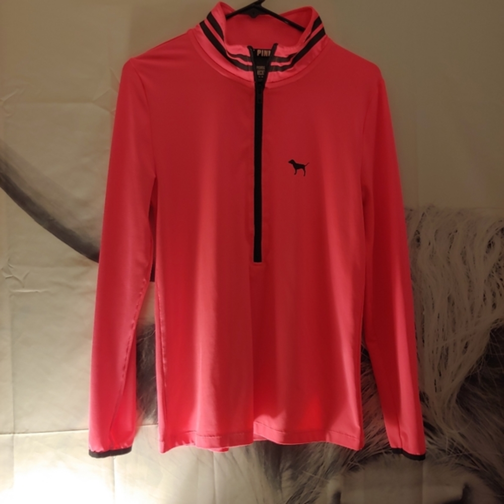 Pink Victoria's Secret Ultimate long sleeve half zip athletic top
